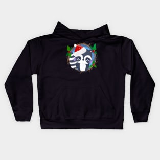 Cute little raccoon Christmas Kids Hoodie